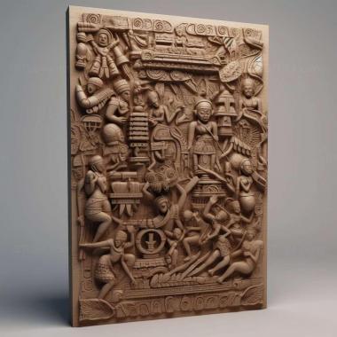 Patterns and decorations Stela 4 3d model